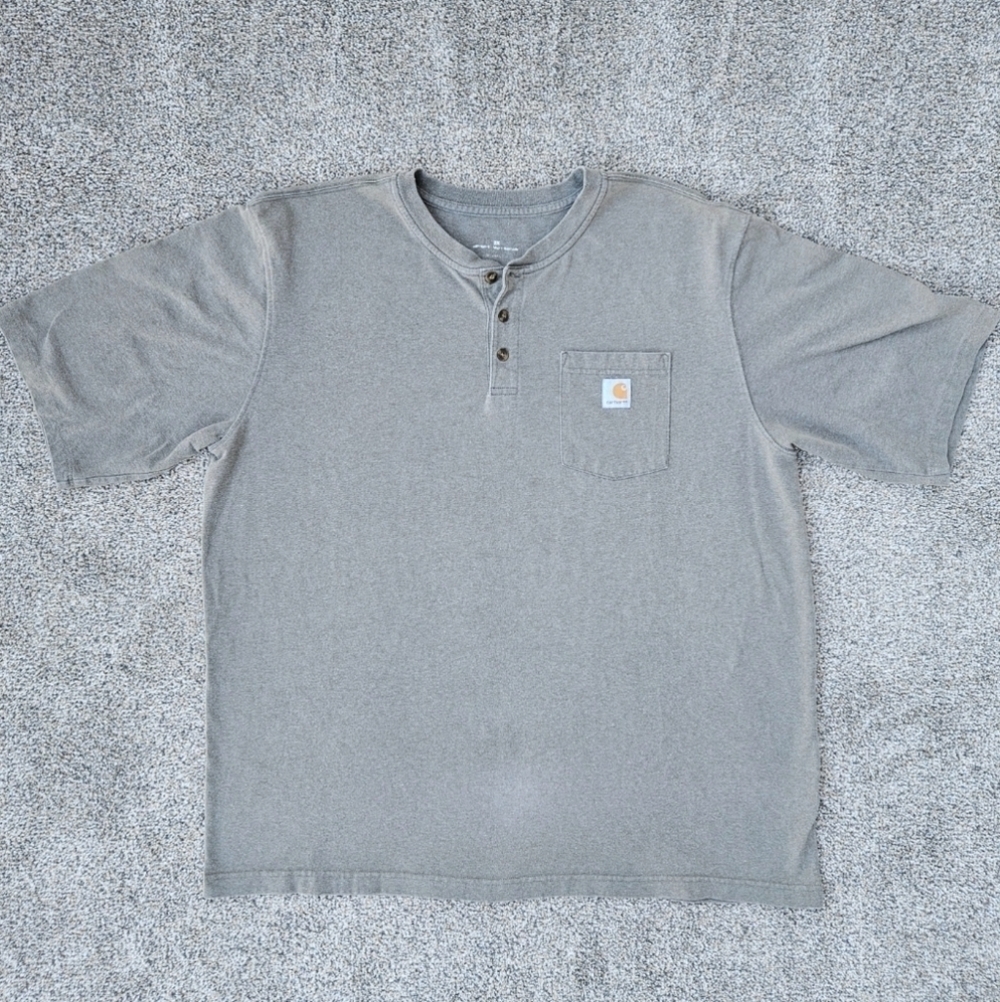 Carhartt Original Fit Henley Neck T-Shirt With Pocket Sage Green Men's 2X 2XL